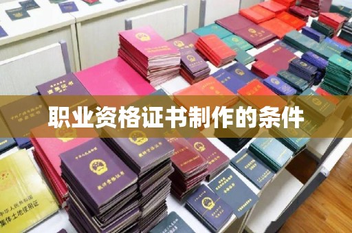 新会职业资格证书制作的条件