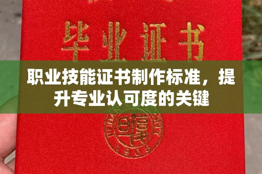 新会职业技能证书制作标准，提升专业认可度的关键