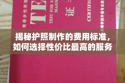 新会揭秘护照制作的费用标准，如何选择性价比最高的服务？